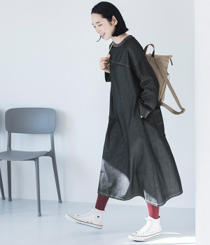 別注｜デニム配色ステッチワンピース