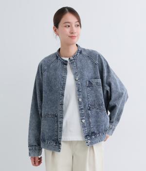 カラーデニムラグランブルゾン