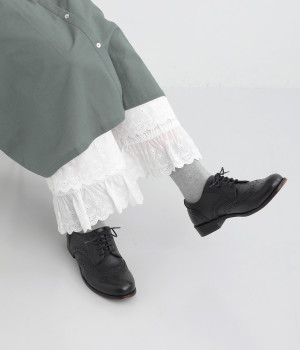 裾レースペチパンツ(ホワイト-ONESIZE)