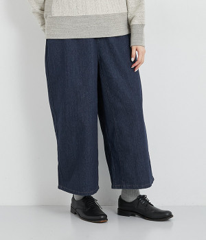 10OZデニムワイドパンツ(ネイビーデニム-ONESIZE)