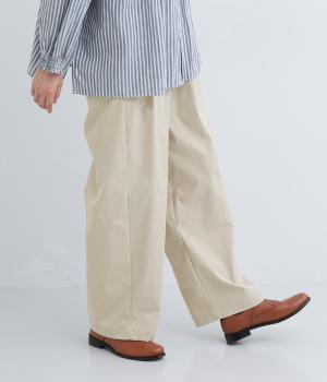 ソフトツイルタックパンツ(ベージュ-F)