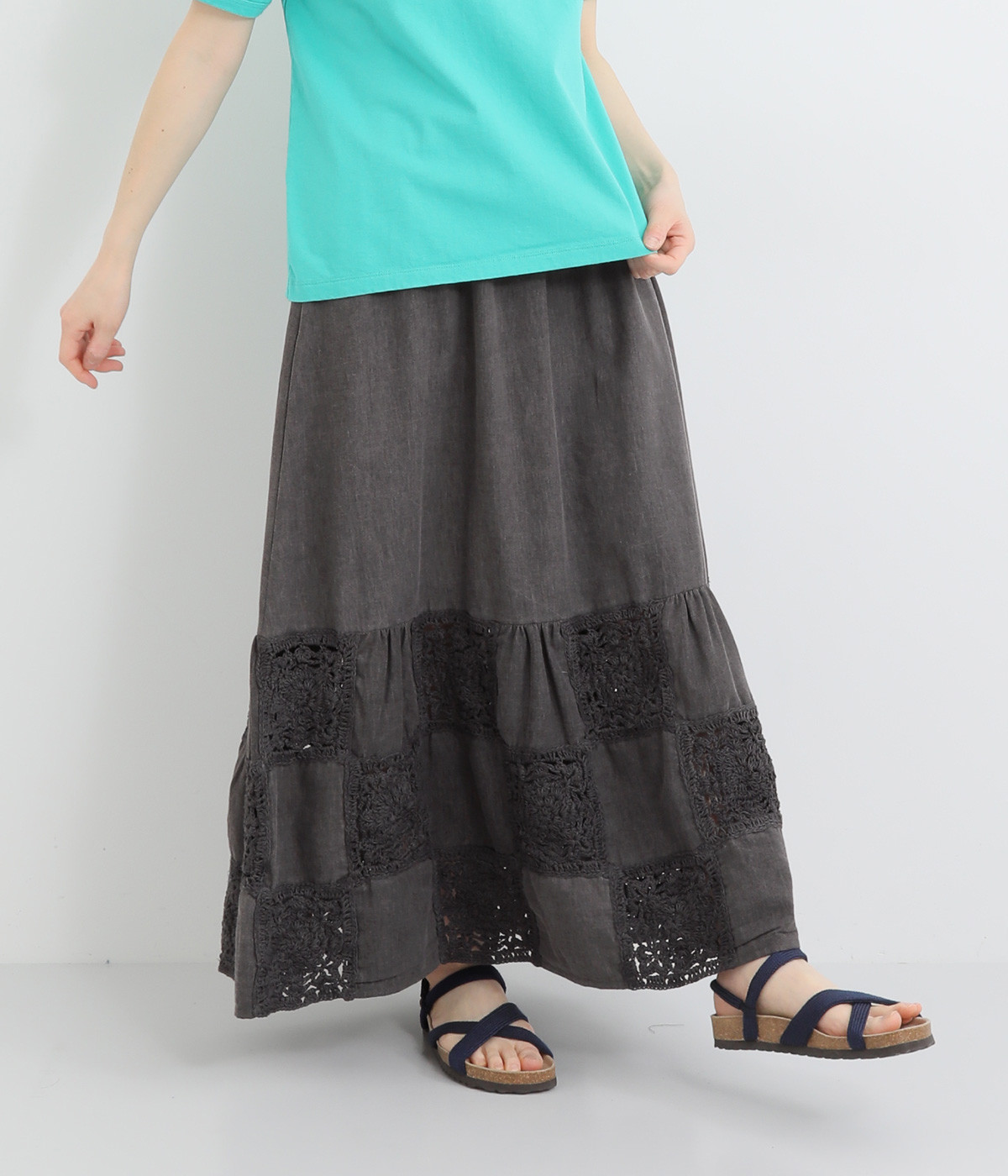 COCOLORI パッチワーク デニム スカート イタリア製 COCOLORI パッチ