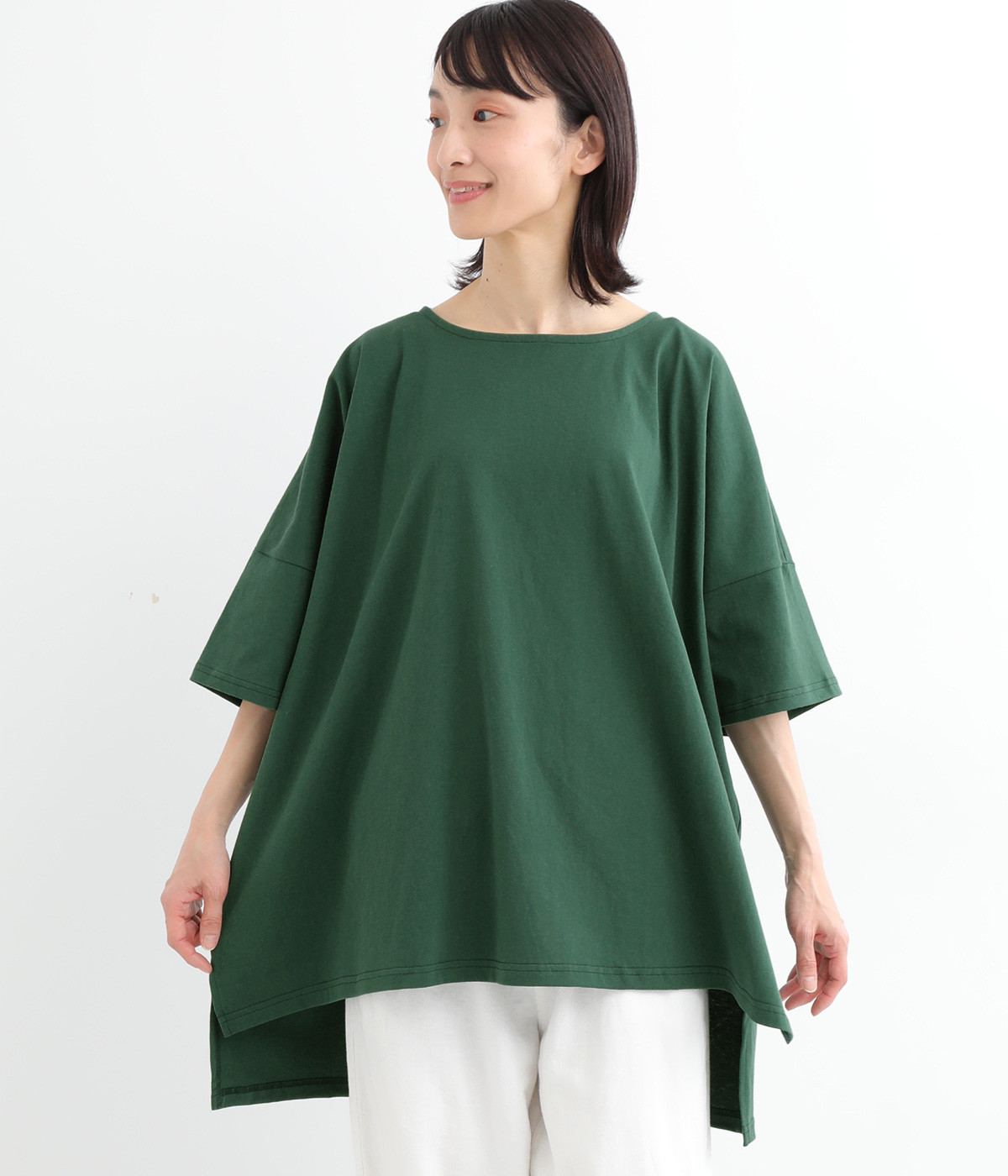16SOE天竺バイオウォッシュスクエアTシャツ(グリーン-ONESIZE)