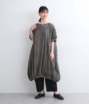 コットンボイルピグメントウォッシュチュニックワンピース