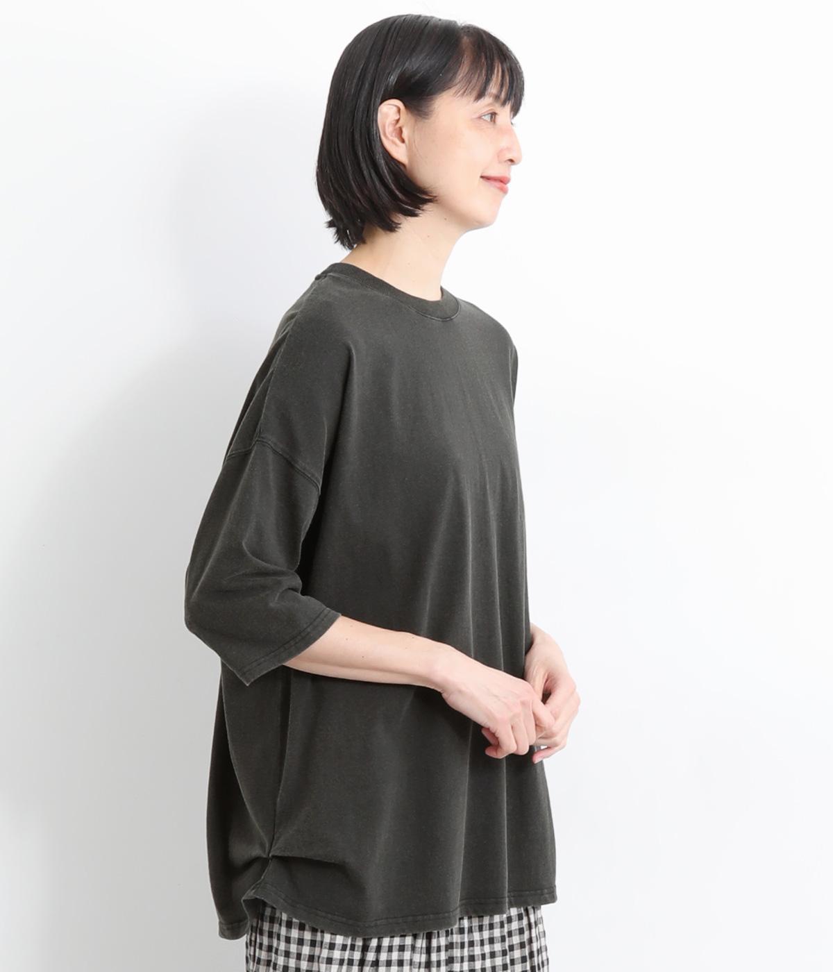 パウダー天竺後ろプリントロンTシャツ(チャコール-ONESIZE)
