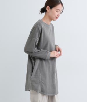 裏毛ピグメント加工ドッキングチュニック