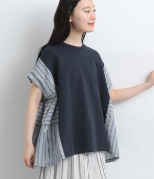 裏毛×ストライプフレンチベスト