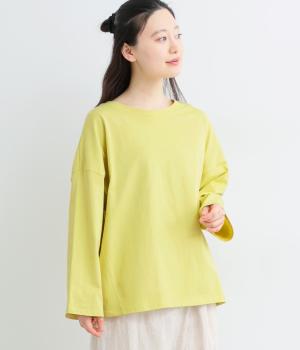 天竺シルケットワイドなロンTシャツ(イエロー-F)