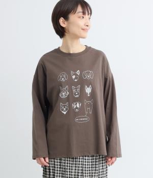 天竺プリントわんだふるTシャツ(ブラウン-F)