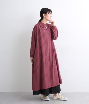 ストライプドビースキッパーワンピース(ワイン-ONESIZE)