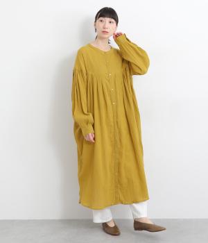 コットンクレープピンタックワンピース