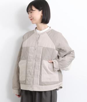 キルティング×ツイルドルマンブルゾン