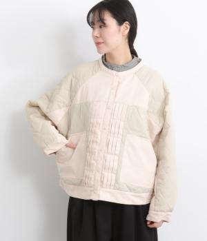 キルティング×ツイルドルマンブルゾン(ナチュラル-F)