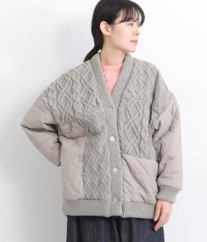 ニット×キルティング羽織カーディガン