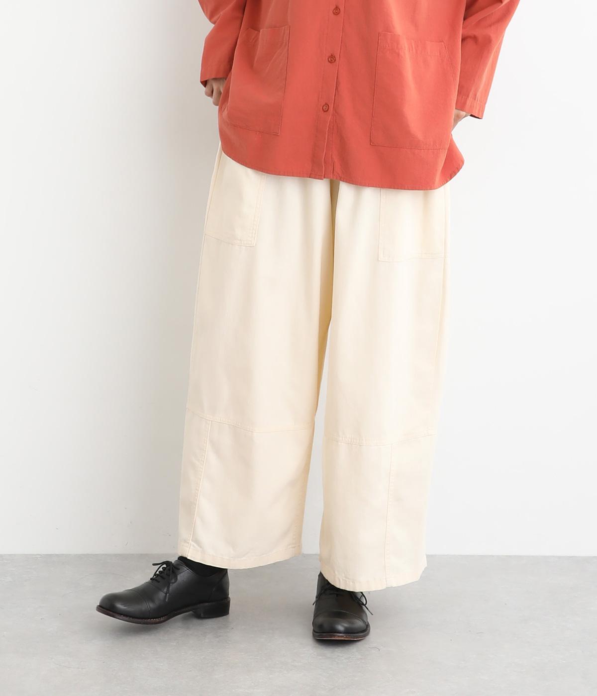 ヘリンボーンツイル製品染めバイオリラックスパンツ(キナリ-F)