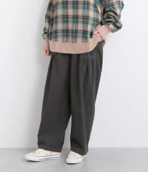 アンティークツイルベイカーギャザーパンツ(チャコール-F)