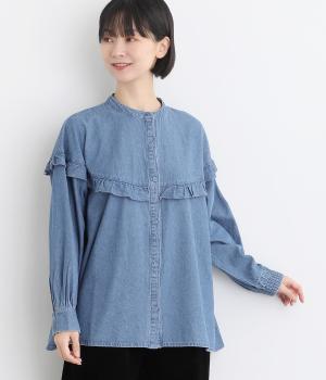 タイプライターヨークフリルブラウス