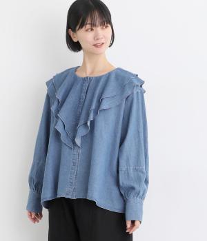 タイプライターラッフルブラウス
