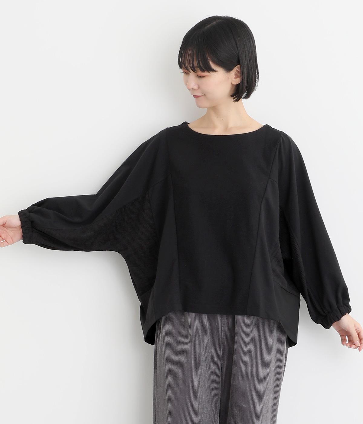 裏毛×リップル異素材ドッキングドルマンプルオーバー（LUPILIEN）の商品詳細