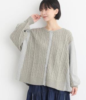 ミニ裏毛×ニットラグランカーディガン