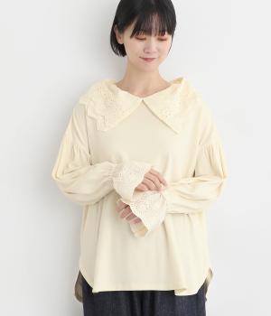 フライスレースカラーカットプルオーバー