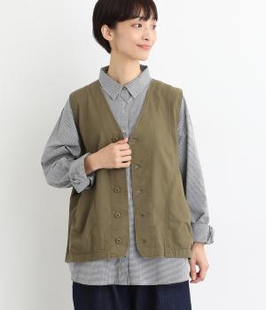 ヘリンボーンツイル製品染めバイオベスト