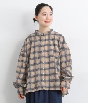 モールチェックカッティングシャツ