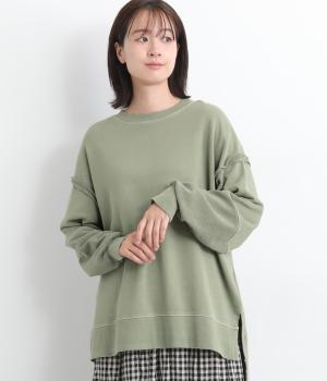 ピグメント裏毛スリットチュニックプルオーバー