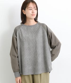 うね起毛ラグランプルオーバー