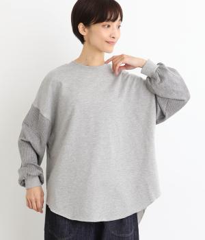 裏毛ニットソーヘンリーチュニック