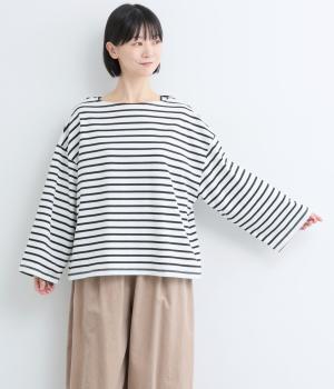 ゆったりボーダープルオーバー(オフホワイトボーダー-F)