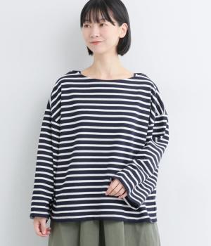 ゆったりボーダープルオーバー(ネイビーボーダー-F)