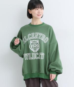 プリントスエットプルオーバー(グリーン-F)
