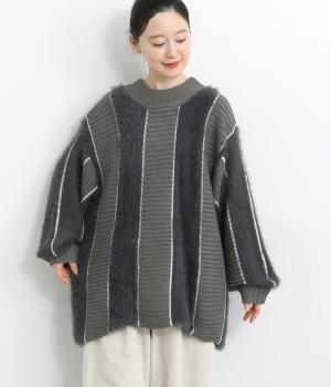 シャギーニット切替プルオーバー