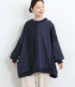 裏毛ドッキングワイドプルオーバー