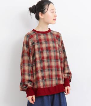 起毛ネルドルマンプルオーバー(レッドチェック-F)