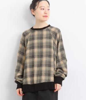 起毛ネルドルマンプルオーバー(ネイビーチェック-F)