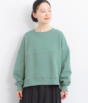裏起毛配色STプルオーバー(スモークグリーン-F)