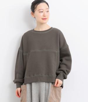 裏起毛配色STプルオーバー(チャコール-F)