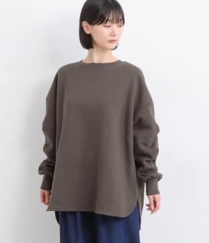 裏起毛袖タックチュニック