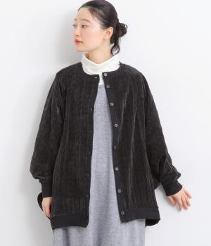 ケーブルカットソードルマンカーディガン(ブラック-F)
