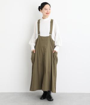 ヘリンボーンツイル製品染めバイオジャンパースカート