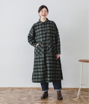 モールチェックシャツワンピース