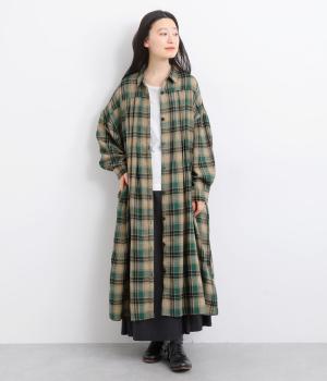 起毛ネルタック羽織ワンピース