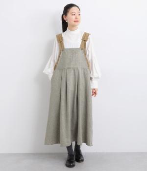 ヘリンボーンサロペットワンピース