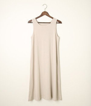 コットン天竺ノースリーブワンピース(グレー-ONESIZE)