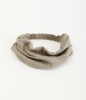リネン太番手ヘアバンド(モスグリーン-ONESIZE)