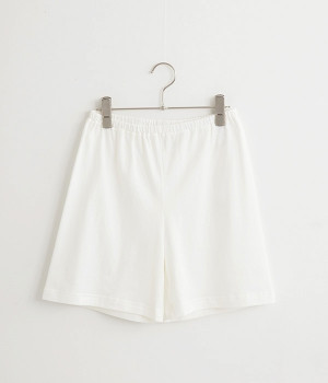 コットン天竺　ショートパンツ(ホワイト-ONESIZE)
