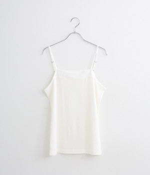 コットン天竺キャミソール(ホワイト-ONESIZE)