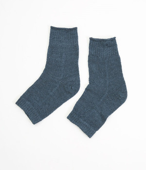 ノルマンディーリネンサンダルソックス(ネイビー-ONESIZE)